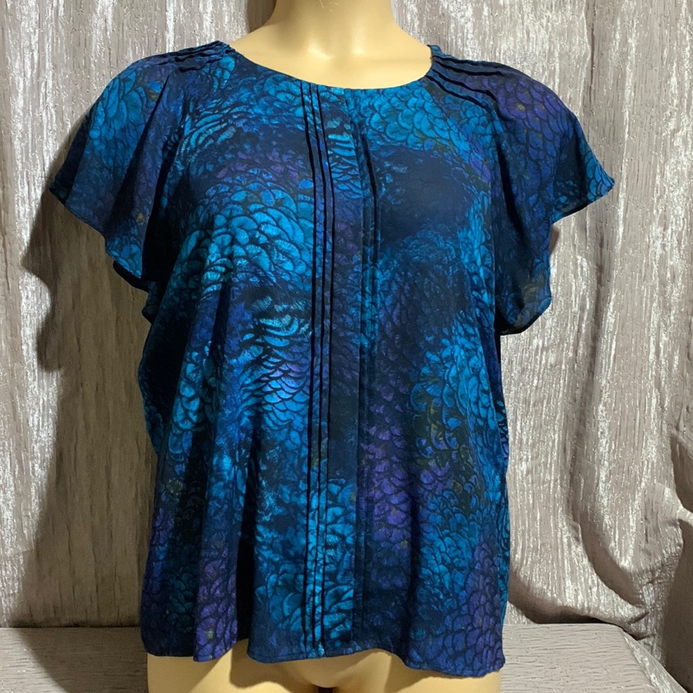 Worthington Top Blouse Blue Purple XXL Petite🌀